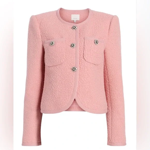 Cinq à Sept Pink Textured Blazer - Picture 1 of 4